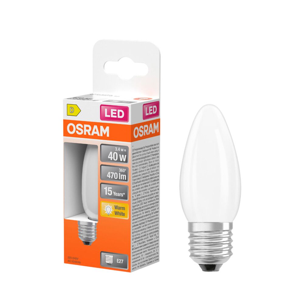 LED-lamppu Osram Star Classic B40 E27 3,4 W 470 lm 2700 K opaali 1 kpl/pkt