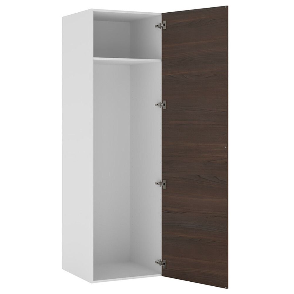 Korkeakaappi Temal 1 ovi oikealla valkoinen/ruskea saarni 50 x 58 x 196 cm