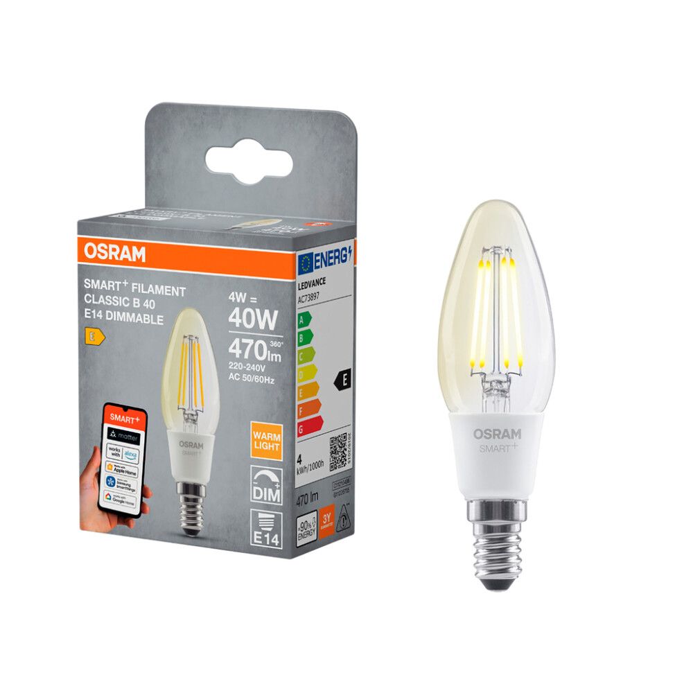 LED-lamppu Osram Smart+ WiFi DIM E14 4 W 470 lm 2700 K 1 kpl/pkt