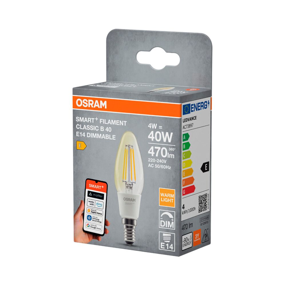 LED-lamppu Osram Smart+ WiFi DIM E14 4 W 470 lm 2700 K 1 kpl/pkt