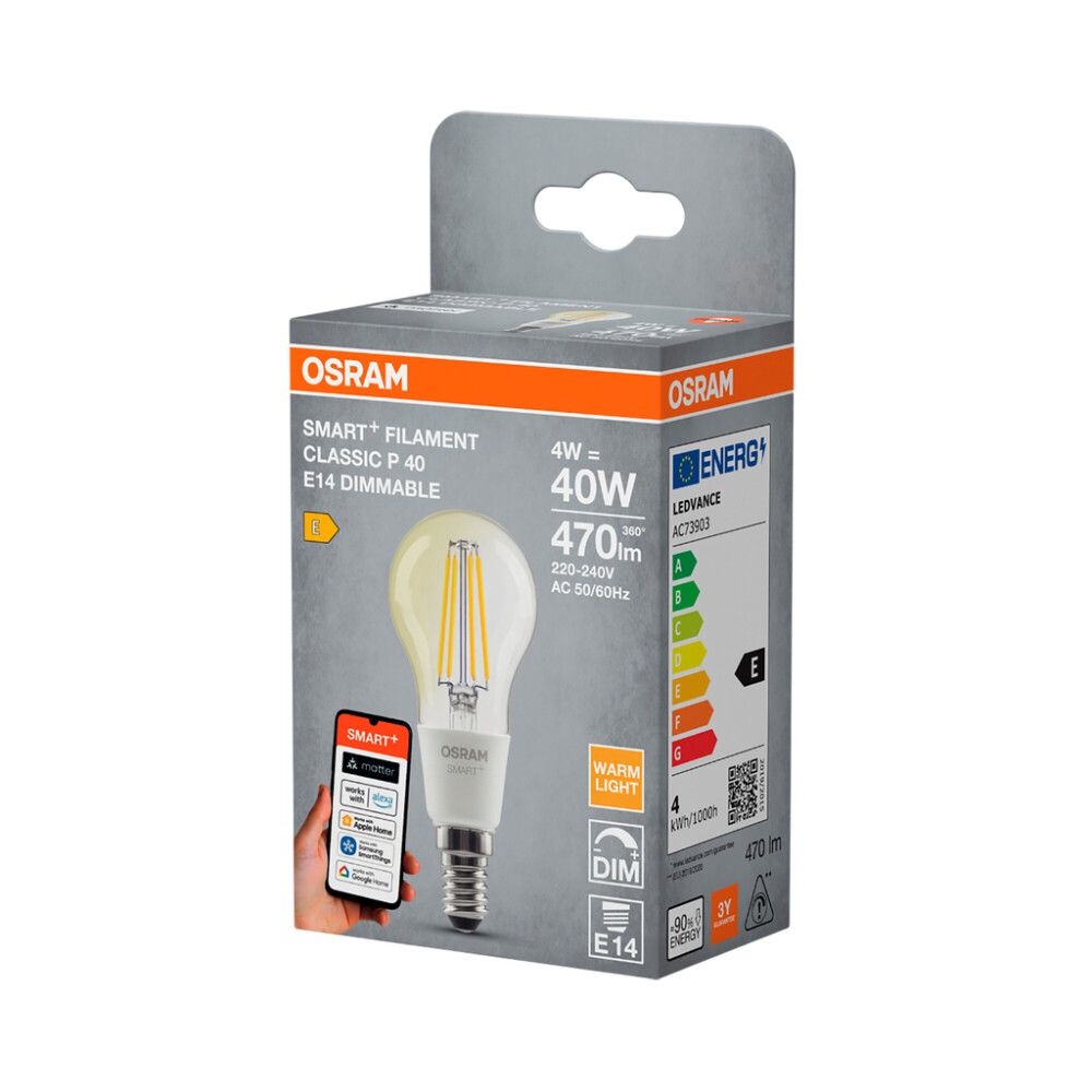 LED-lamppu Osram Smart+ WiFi DIM E14 4 W 470 lm 2700 K 1 kpl/kpl