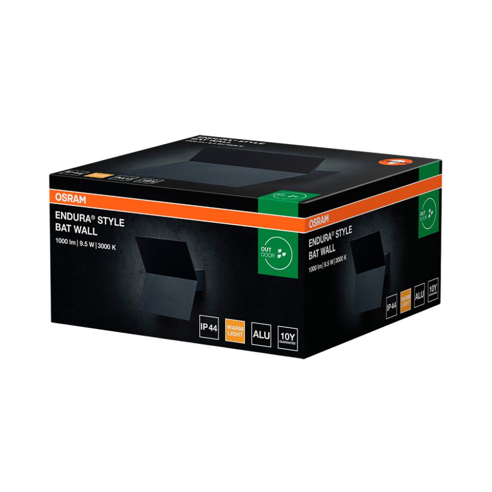 LED-ulkoseinävalaisin Osram Endura Bat tummanharmaa 16,9 x 17,7 IP44