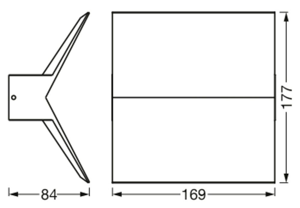 LED-ulkoseinävalaisin Osram Endura Bat tummanharmaa 16,9 x 17,7 IP44