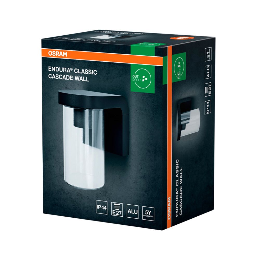 Ulkoseinävalaisin Osram Endura Cascade tummanharmaa/kirkas 18 cm IP44