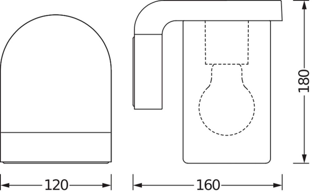 Ulkoseinävalaisin Osram Endura Cascade tummanharmaa/kirkas 18 cm IP44