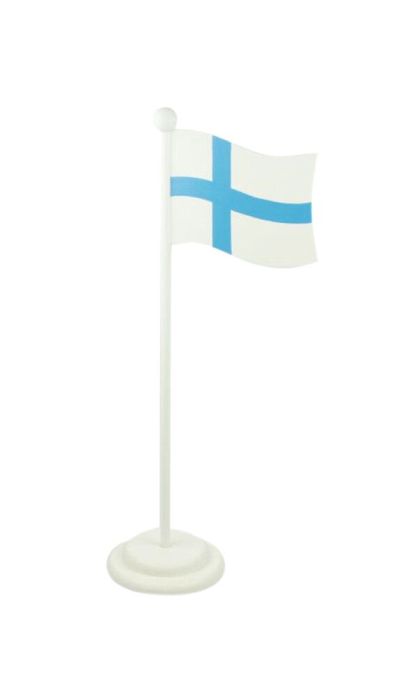 Suomen lippu jalustalla