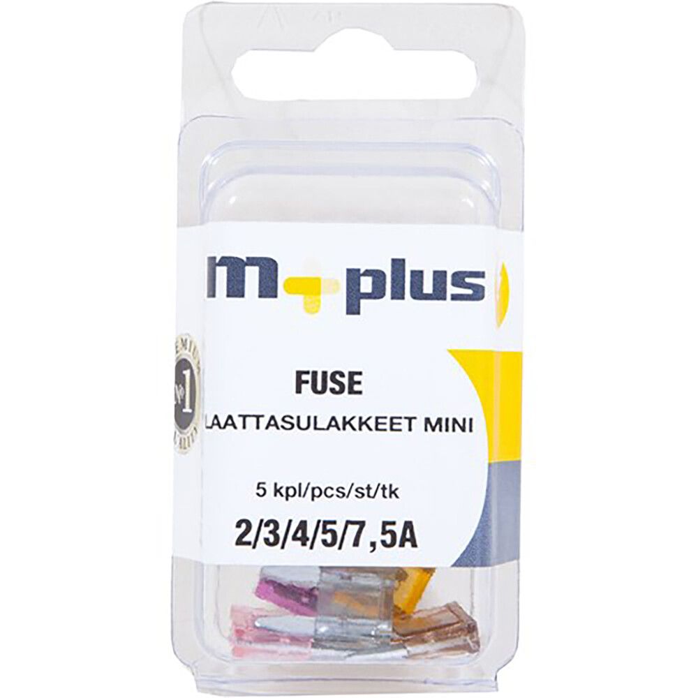 Laattasulakelajitelma mini M+ 2/3/4/5/7,5 A