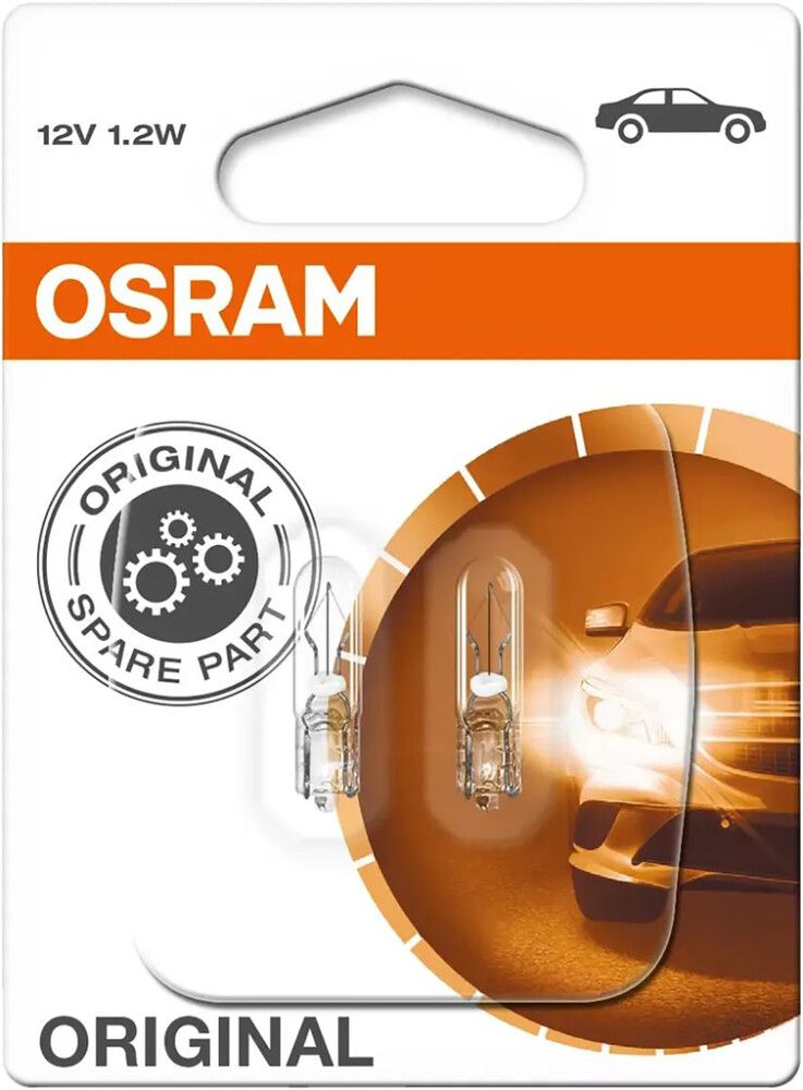 Pienoispolttimo Osram Original 12V T5 W1,2W 2 kpl
