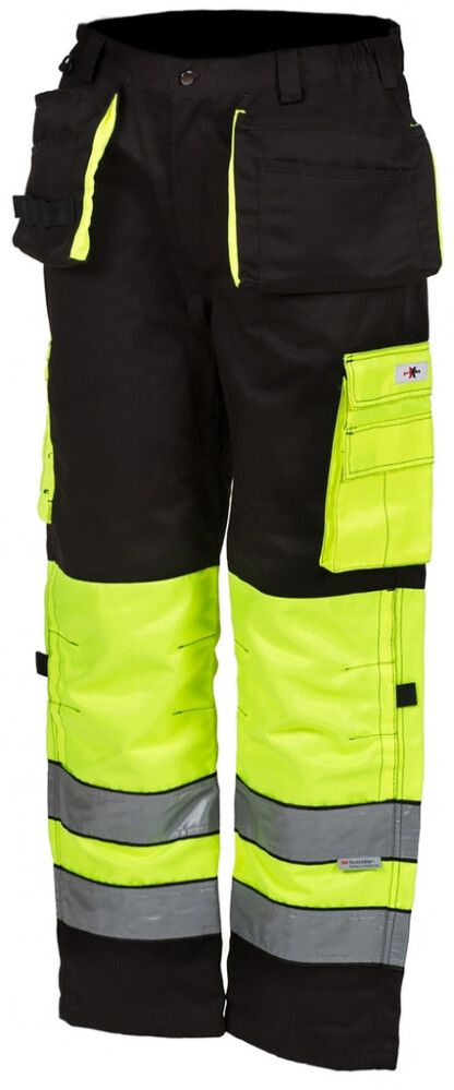 Työhousut riipputaskuilla Lk.1 kelta/musta 4132