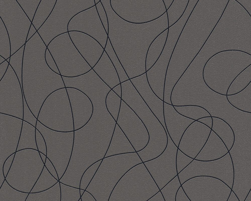 Kuitutapetti Graafinen Harmaa/Metallinhohto