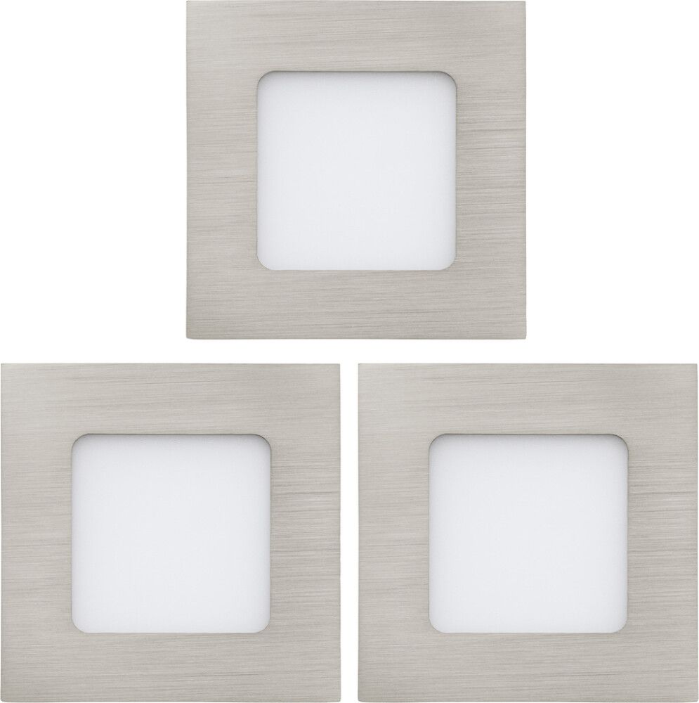 Uppospotti Eglo Fueva-1 3-os 85 x 85 mm Harjattu Teräs