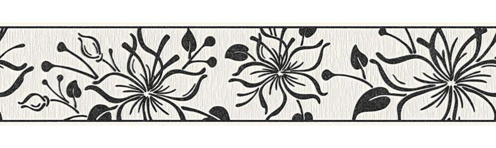 Boordi A.S. Creation Itseliimautuva Musta-valkoinen Kukka