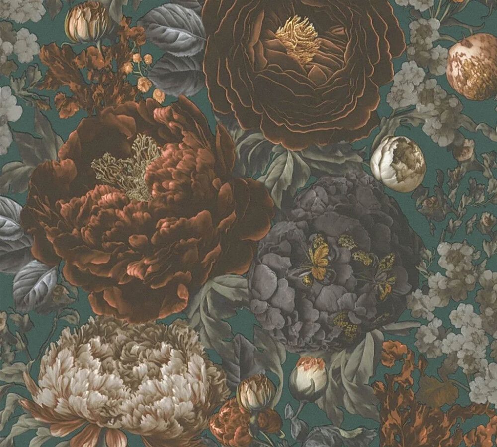 Kuitutapetti A.S. Creation Michalsky Bloom 39979-3 petrooli-oranssi