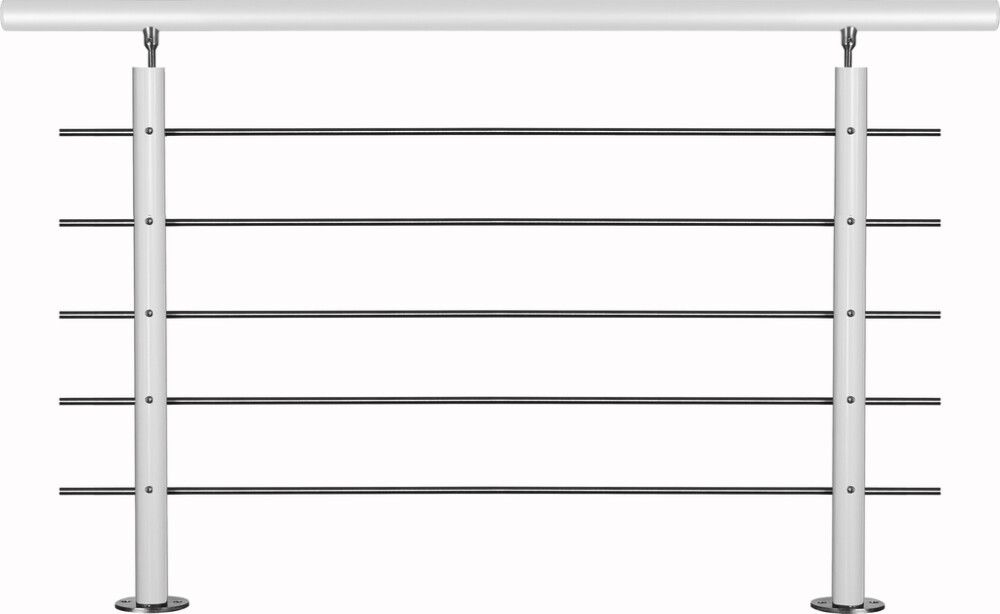 Kaidesarja Treba AG8 Alumiini Valkoinen Päältä Asennus