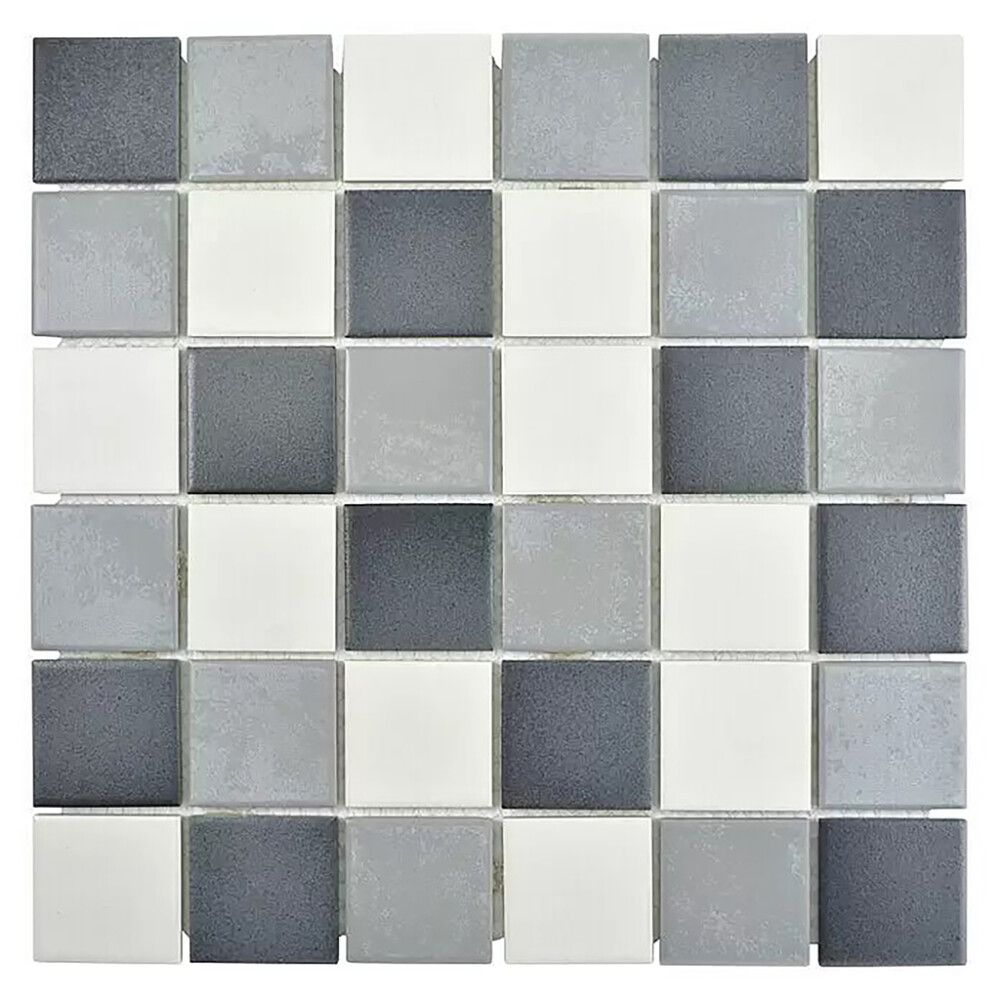 Mosaiikkilaatta Fliesen Quadrat Mix harmaa/musta 30,6 x 30,6 cm