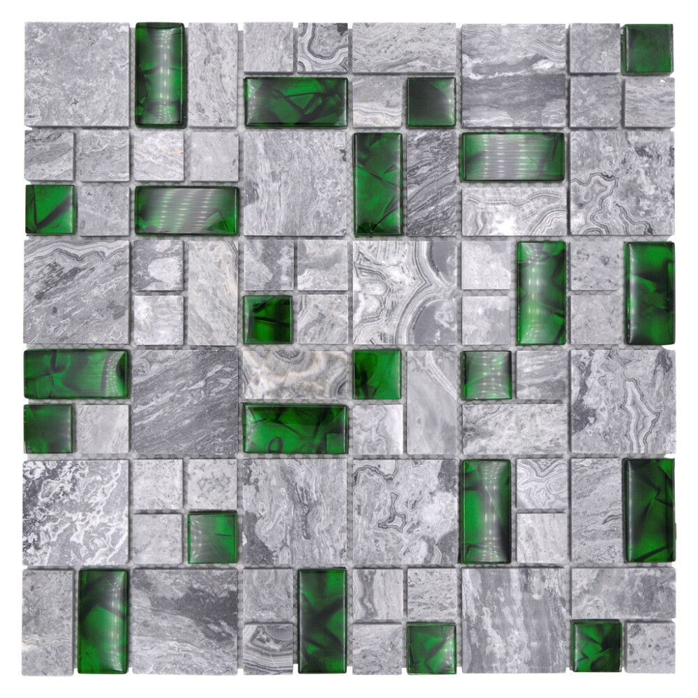 Mosaiikkilaatta Crystal XCM MC509 30 x 30 cm Harmaa/Vihreä