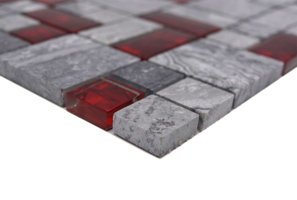 Mosaiikkilaatta Crystal XCM MC519 30 x 30 cm Harmaa/Punainen