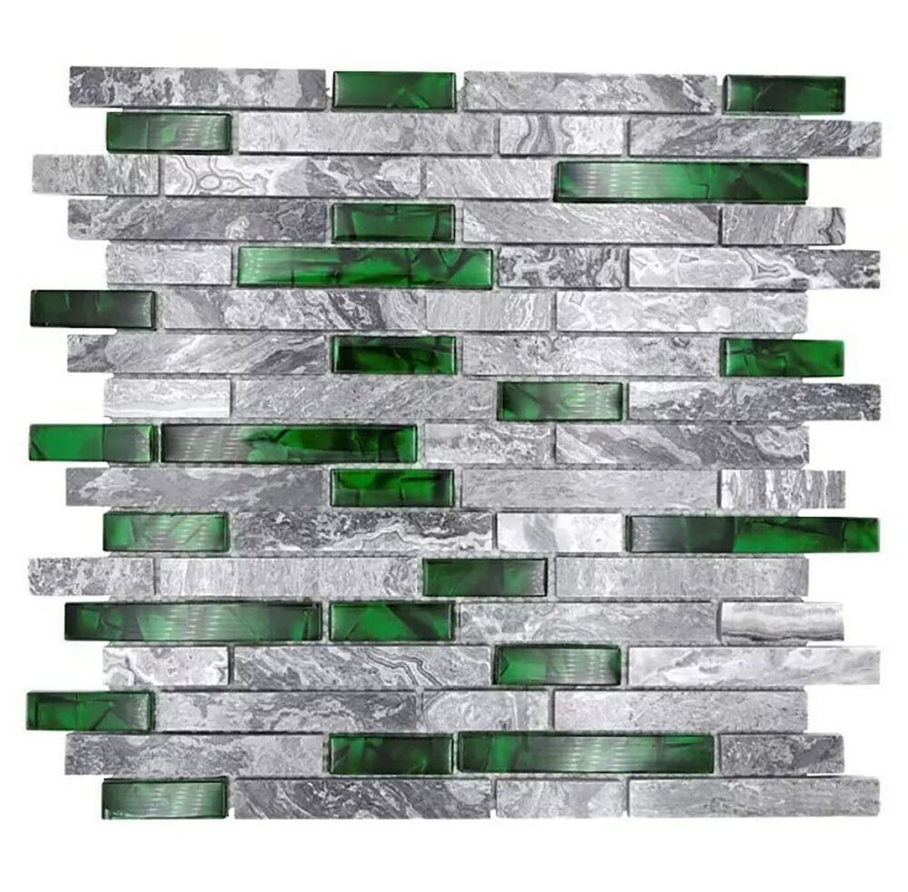 Mosaiikkilaatta Crystal Mix XCM MV608 29 x 30 cm Harmaa/Vihreä