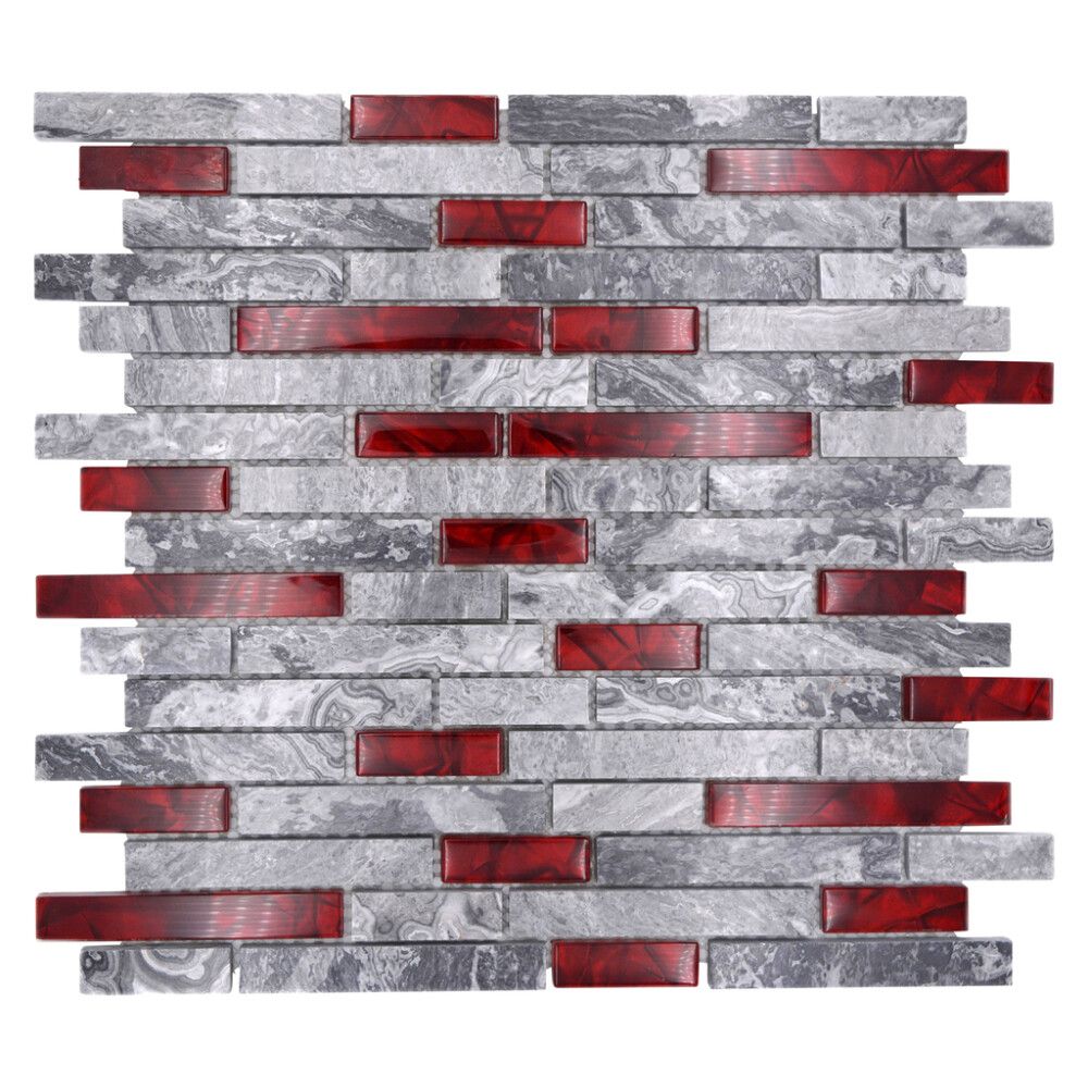 Mosaiikkilaatta Crystal Mix XCM MV618 29 x 30 cm Harmaa/Punainen