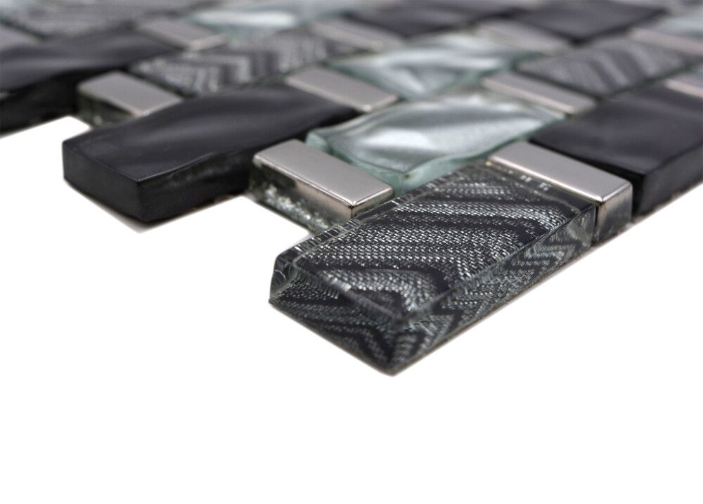 Mosaiikkilaatta Crystal Mix XCM MW10 31 x 30 cm Harmaa/Musta