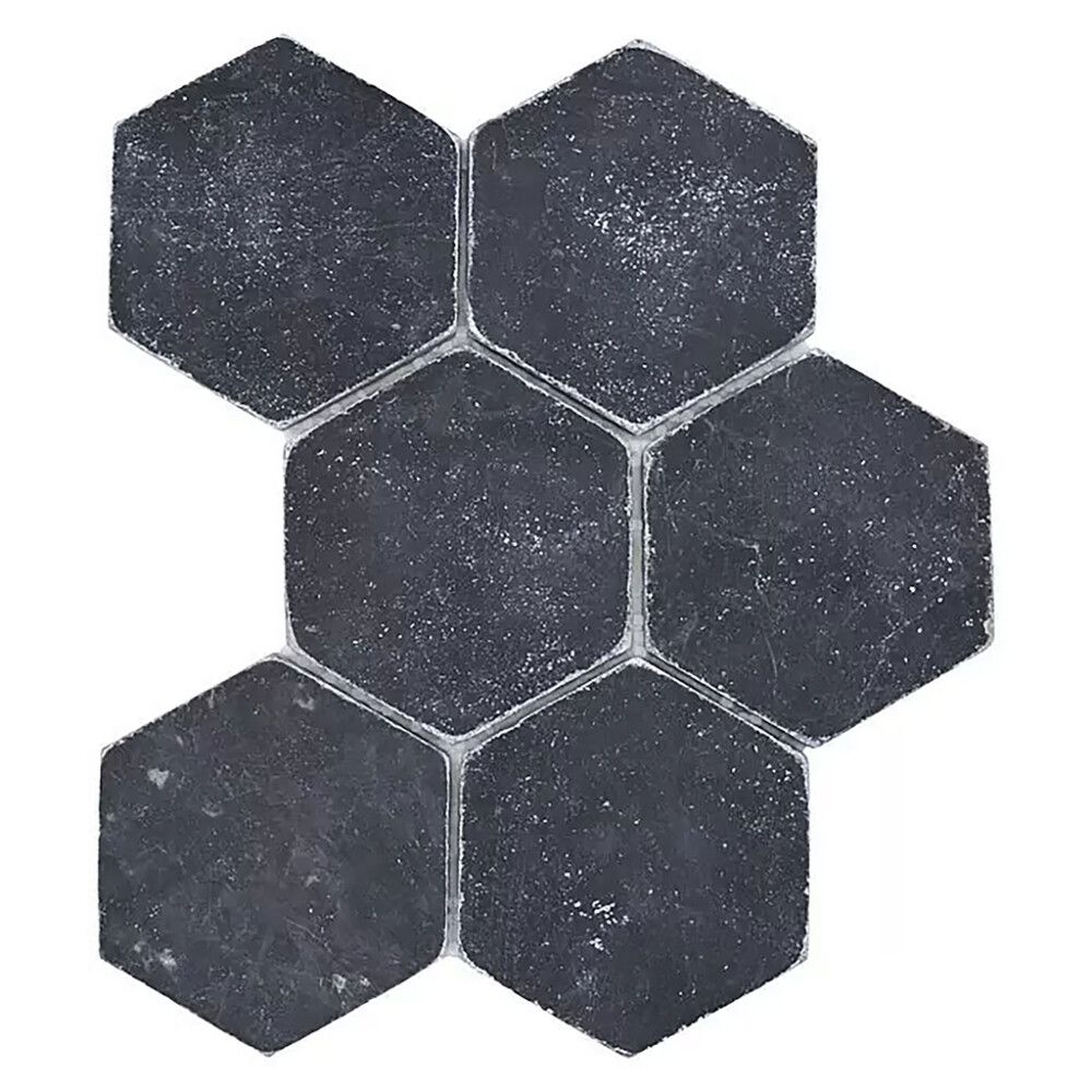 Mosaiikki Hexagon Nero Antique Marble XNT HX143 musta 19,9 x 26,2 cm