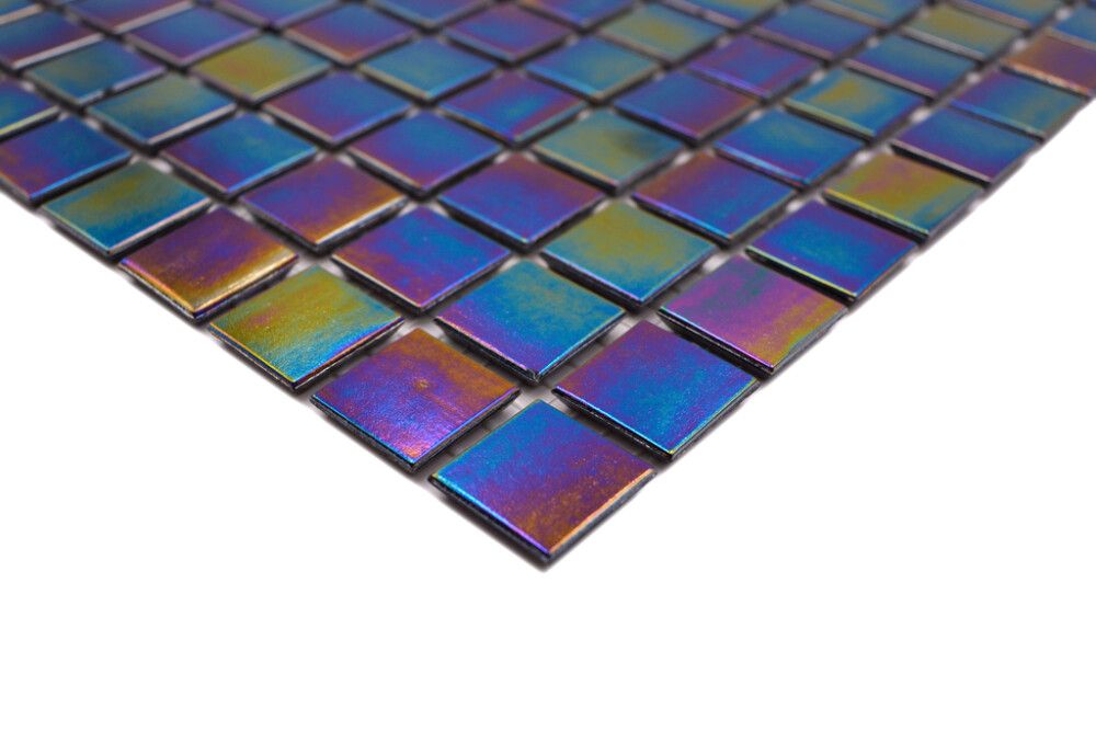 Mosaiikkilaatta Fliesen Quadrat Glas iridium musta 30,5 x 30,5 cm