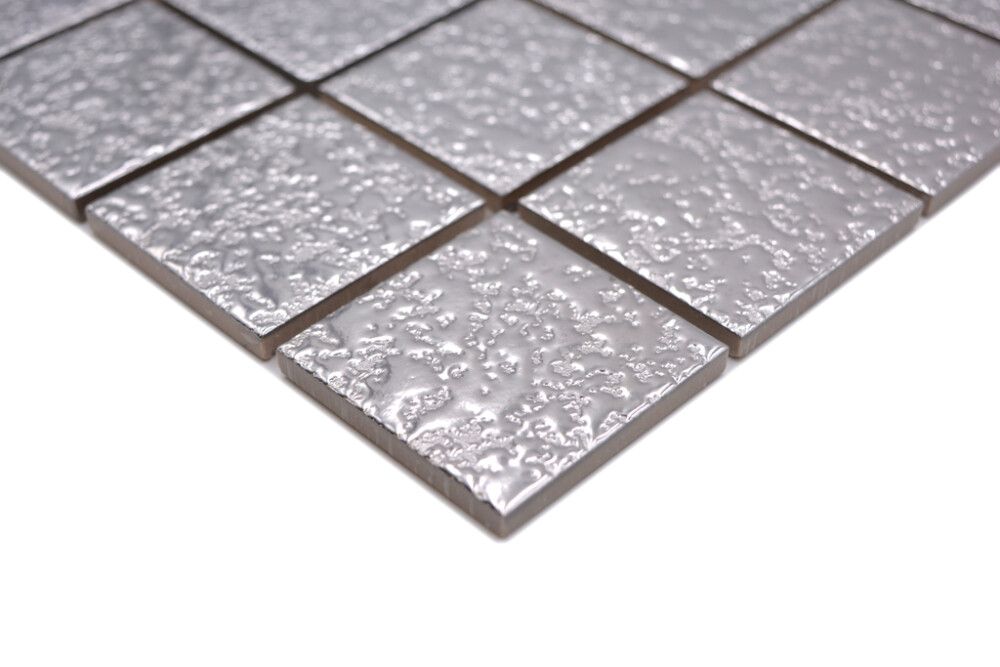 Mosaiikkilaatta Fliesen Quadrat Uni Hopea 30,6 x 30,6 cm