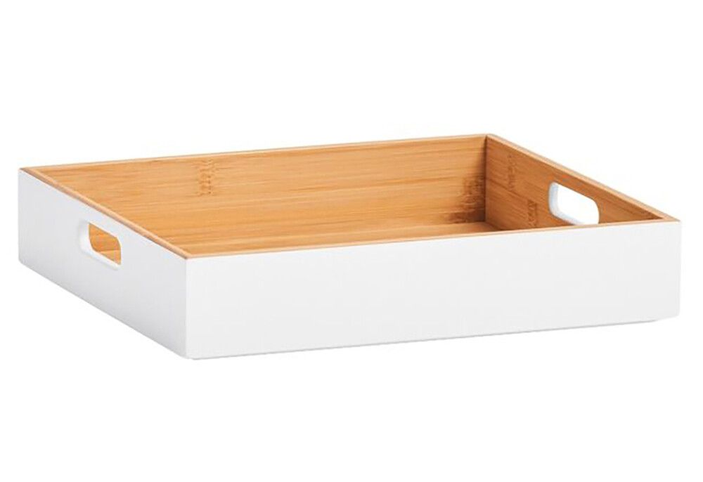 Puulaatikko Zeller Bambu Valkoinen 30 x 27 x 6 cm