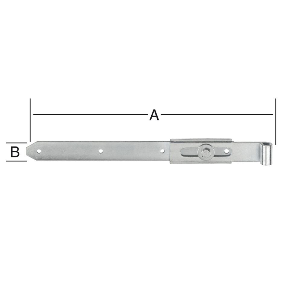Säädettävä sarana suora 800 mm sinkitty