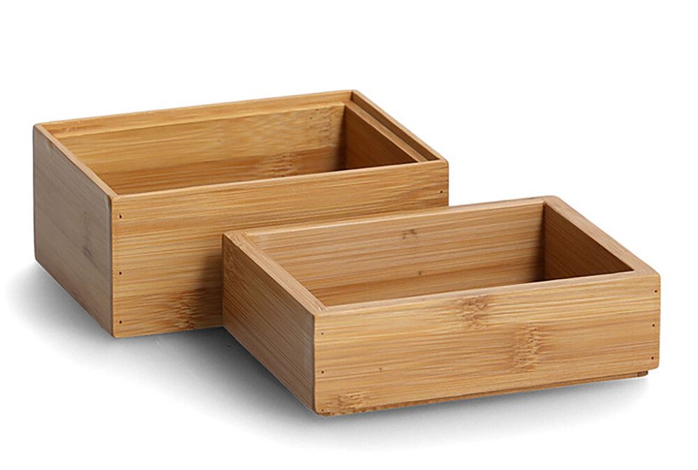Säilytyslaatikko Zeller bambu 14,5 x 11 cm 2 kpl setti