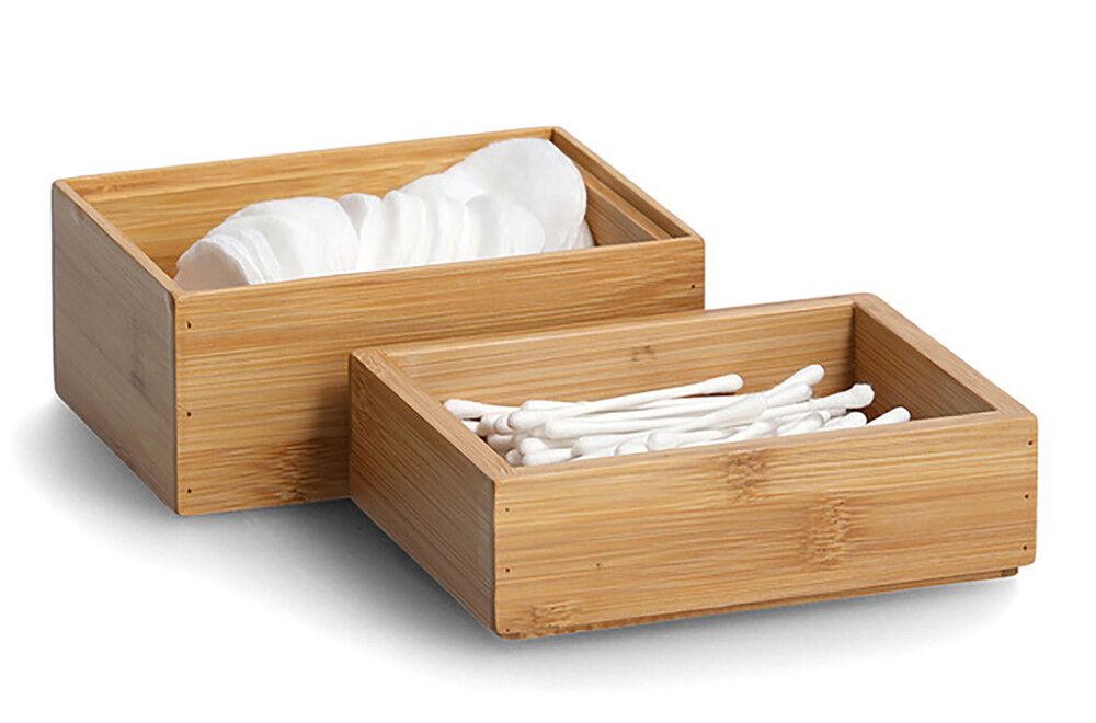 Säilytyslaatikko Zeller bambu 14,5 x 11 cm 2 kpl setti