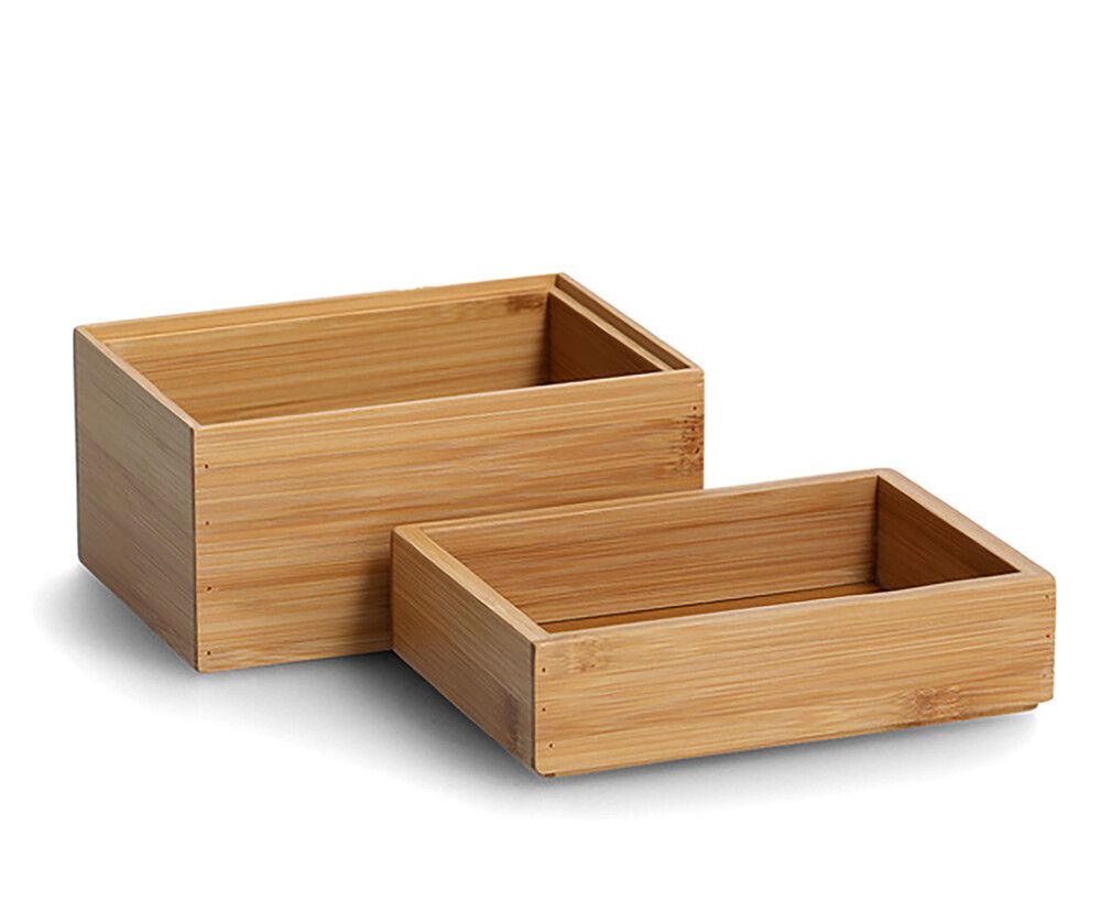 Säilytyslaatikko Zeller bambu 17 x 12 cm 2 kpl setti