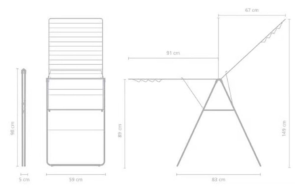 Pyykinkuivausteline Brabantia HangOn Valkoinen