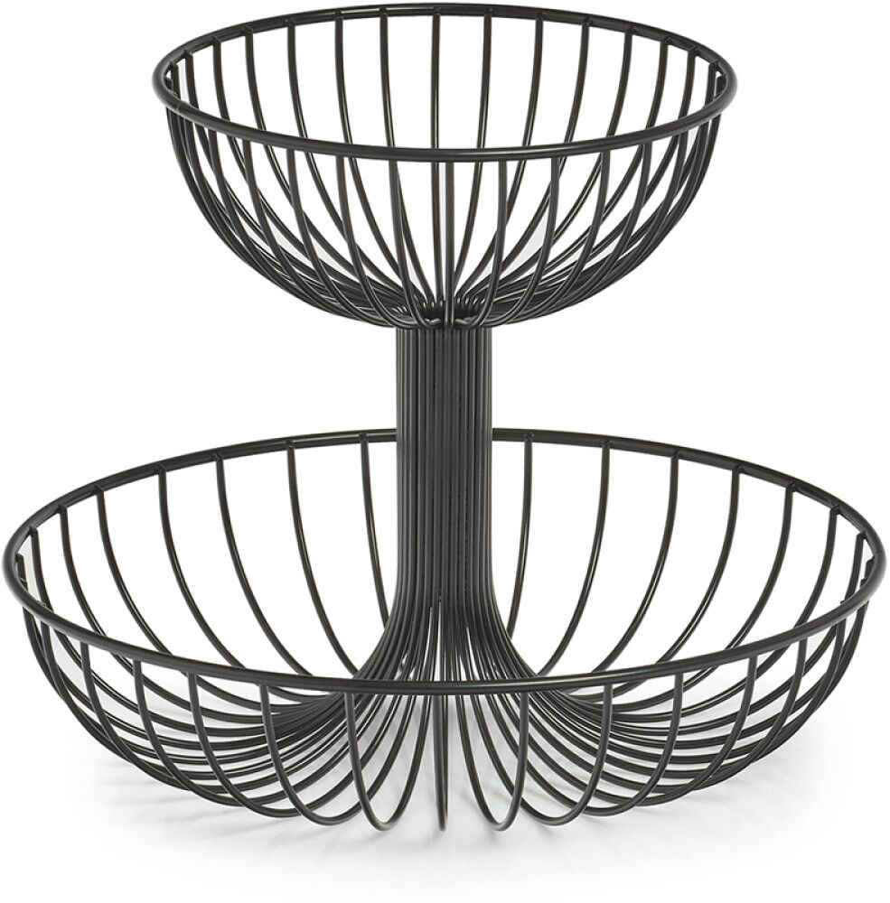 Hedelmäkulho Zeller 2- kerroksinen Metalli Musta