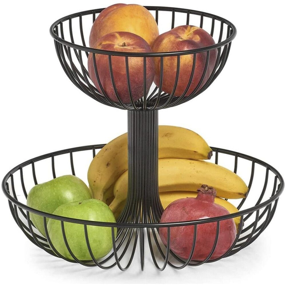 Hedelmäkulho Zeller 2- kerroksinen Metalli Musta