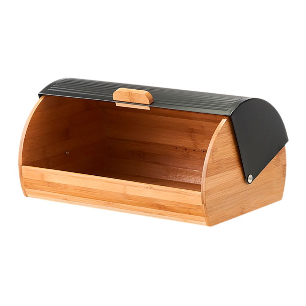 Leipälaatikko Zeller bambu/metalli musta
