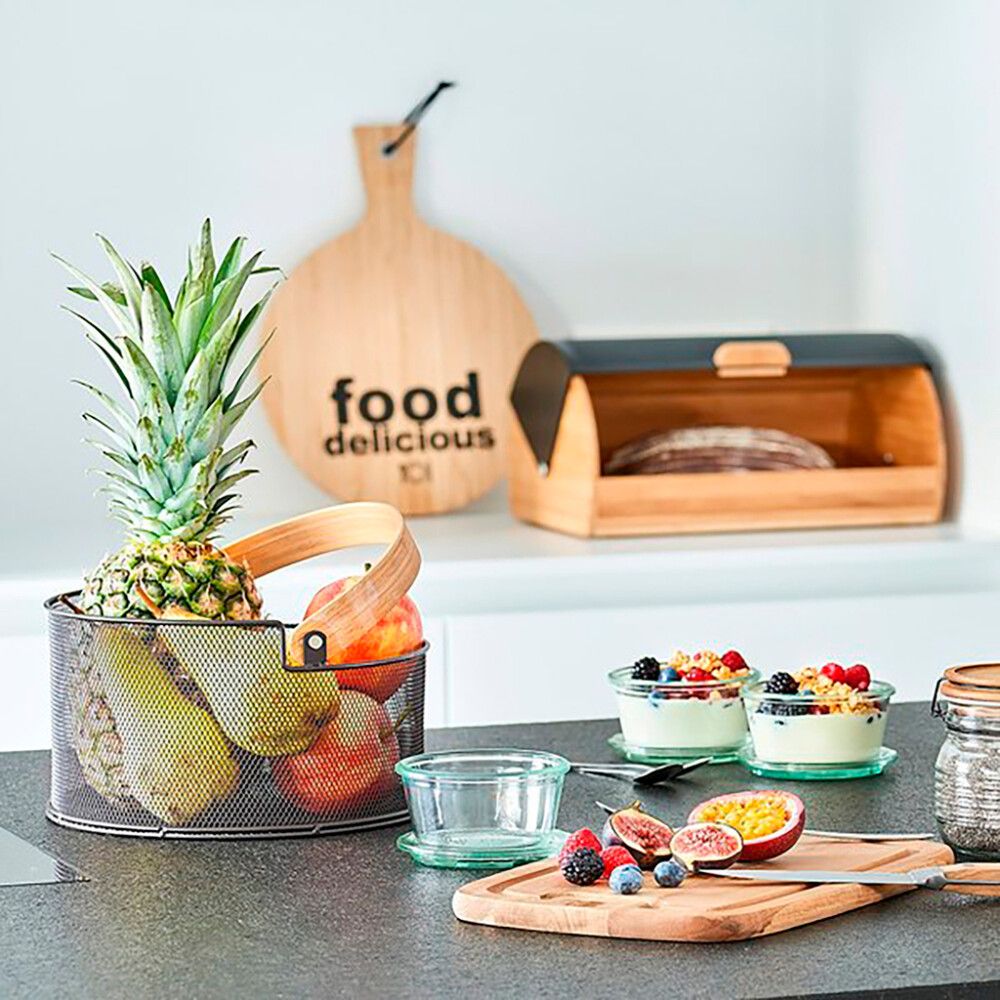 Leipälaatikko Zeller bambu/metalli musta