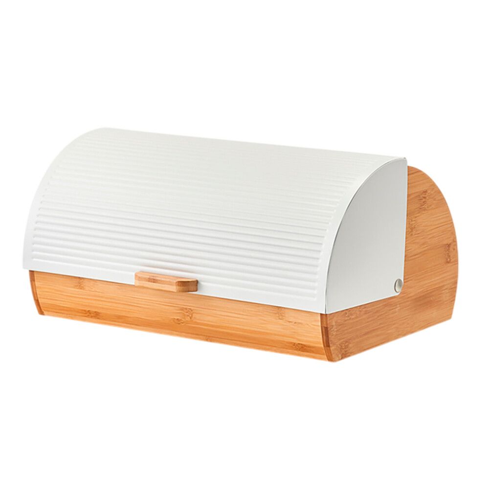 Leipälaatikko Zeller bambu/metalli valkoinen