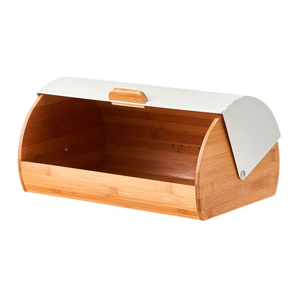 Leipälaatikko Zeller bambu/metalli valkoinen