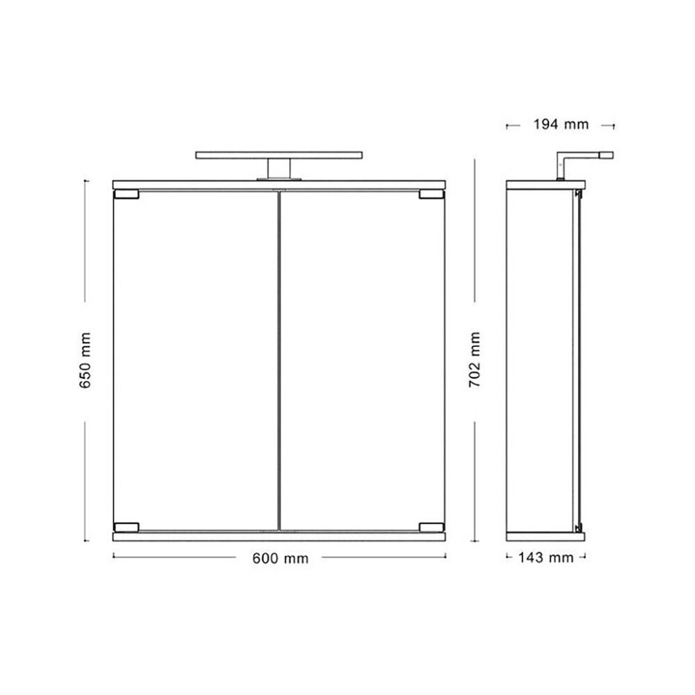 Peilikaappi Jokey Kandi Musta 60 x 70 cm