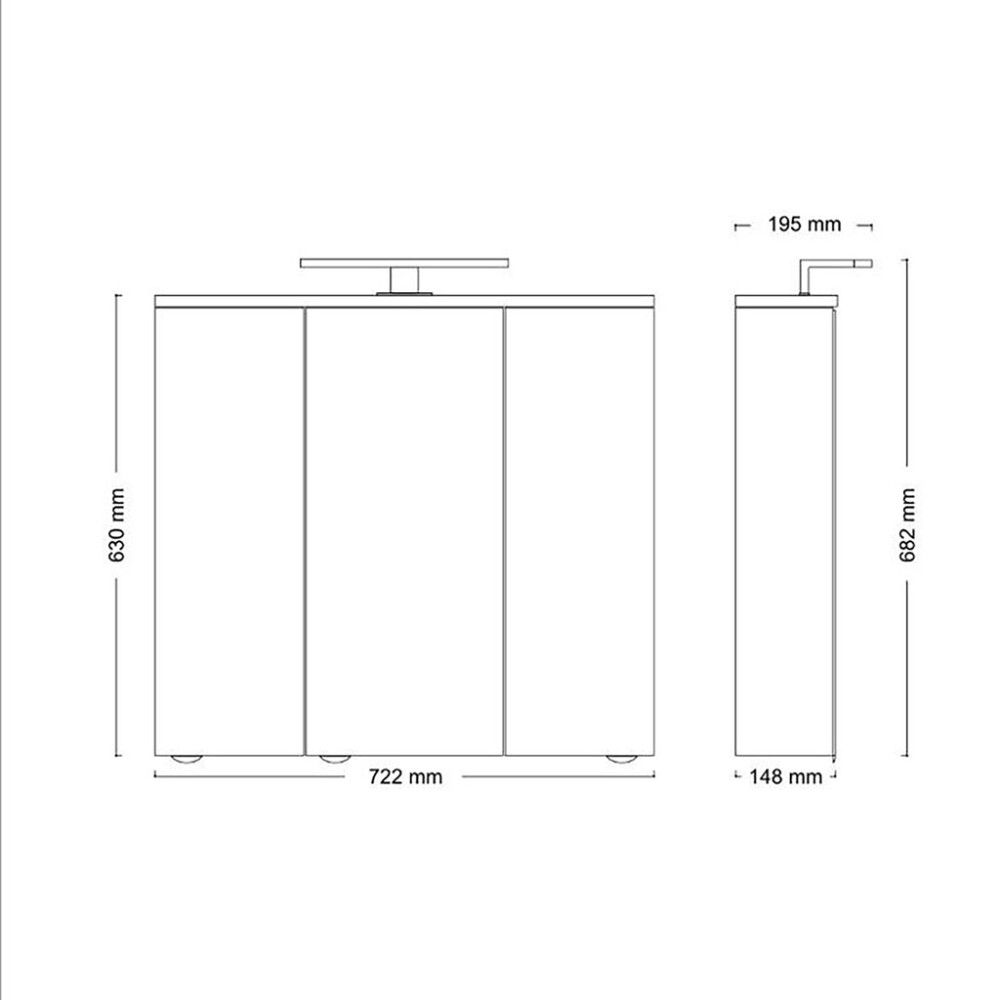 Peilikaappi Jokey Arda Musta 73 x 68 cm