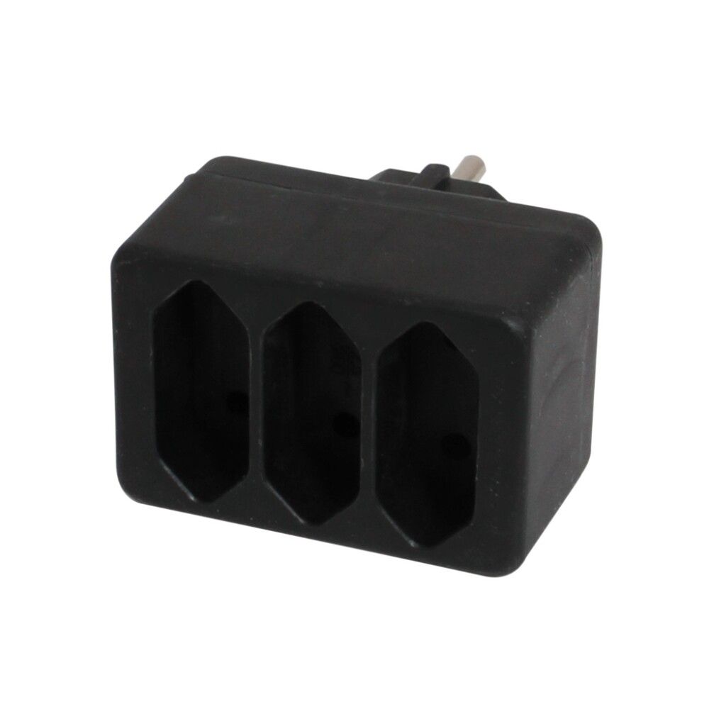 Haaroituskosketin Rev 3 x EUR Pistoke Musta