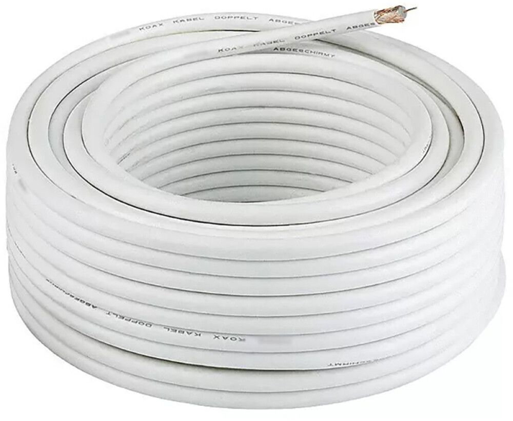 Antennikaapeli Kabelexpress 120 dB valkoinen 50 m