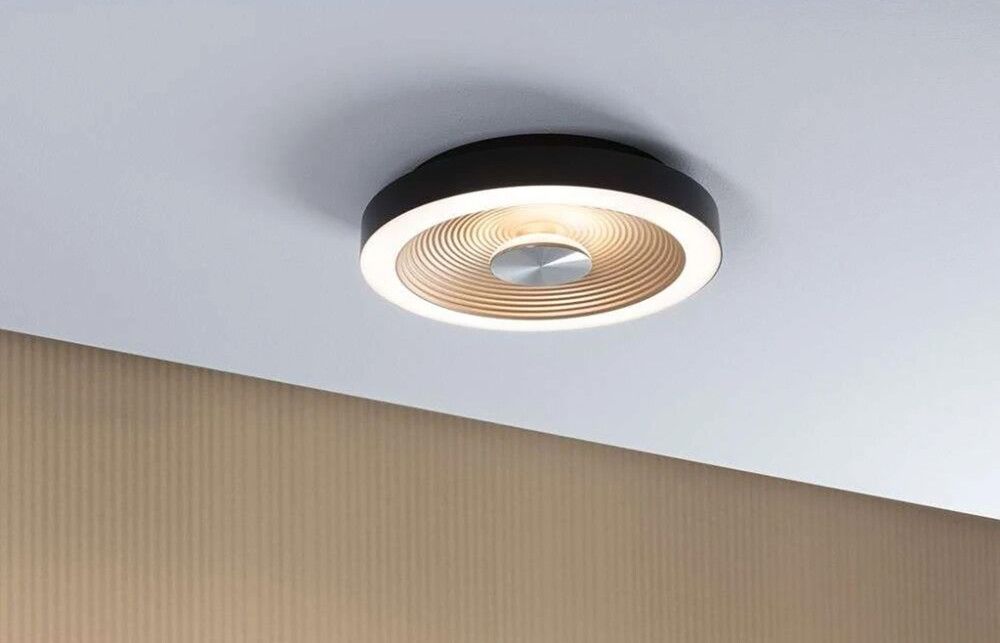 Plafondi Paulmann Volea valkoinen Ø 32 cm Musta/Kulta