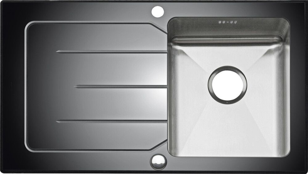 Tasoon upotettava allas Respekta New York RST / musta lasi