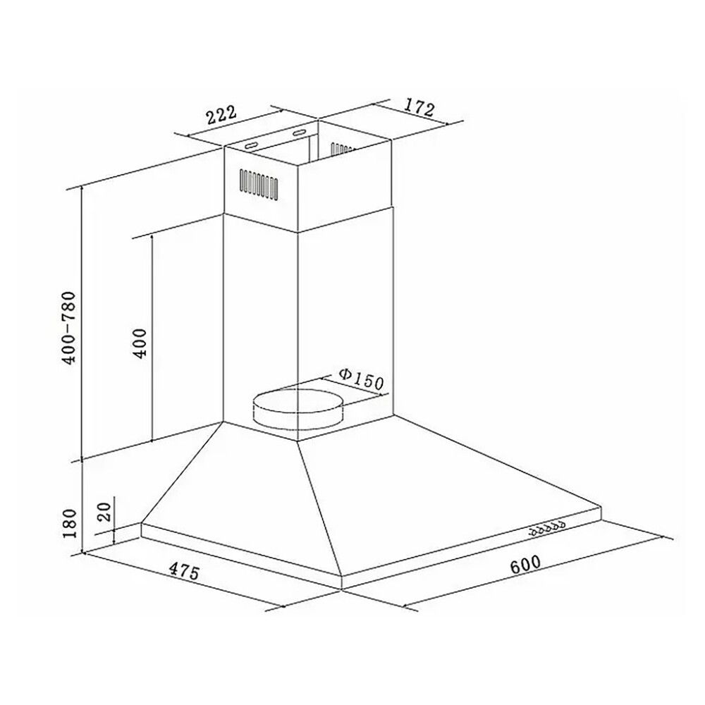 Liesituuletin Respekta Karena CH 22055 SA mattamusta 60 cm