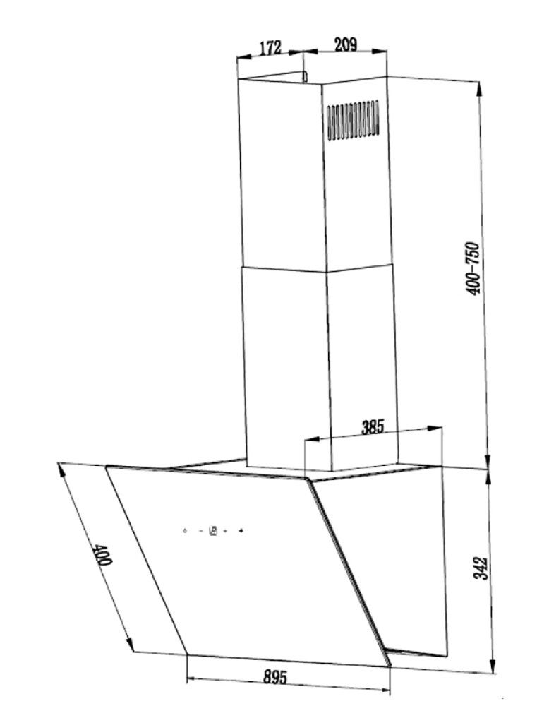 Liesituuletin Respekta CH 24090 WAM 90 cm valkoinen