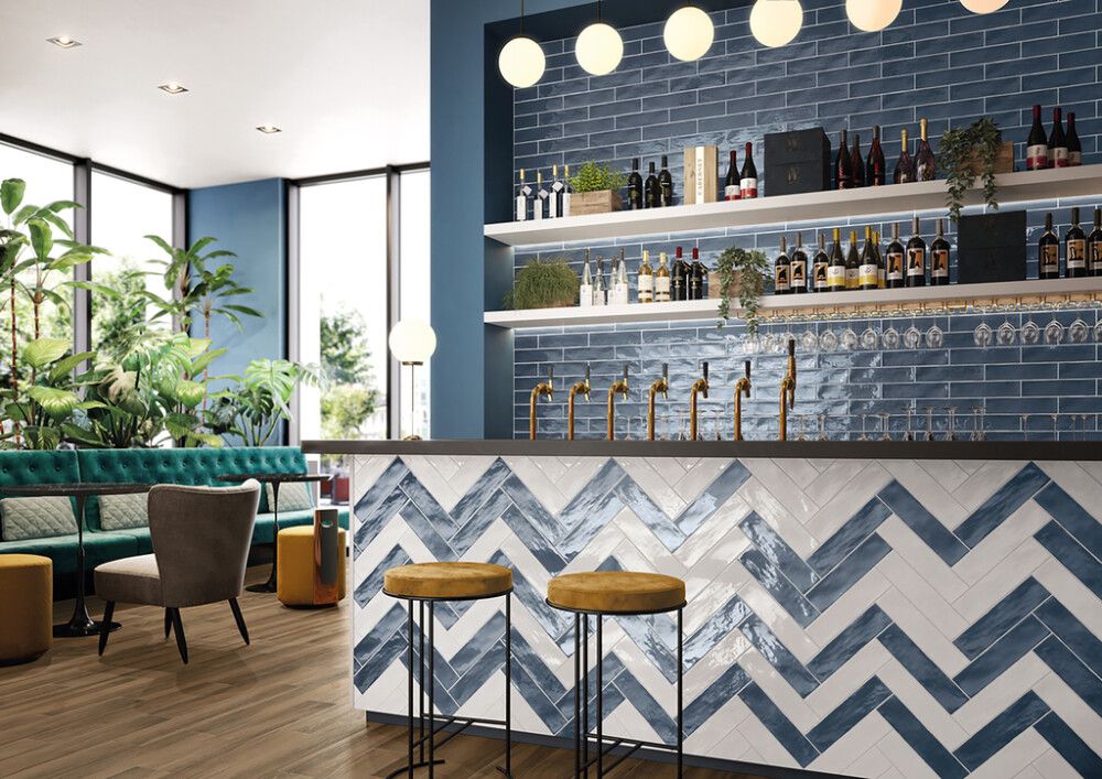 Seinälaatta Bayker Chelsea siniharmaa 7,5 x 30 cm