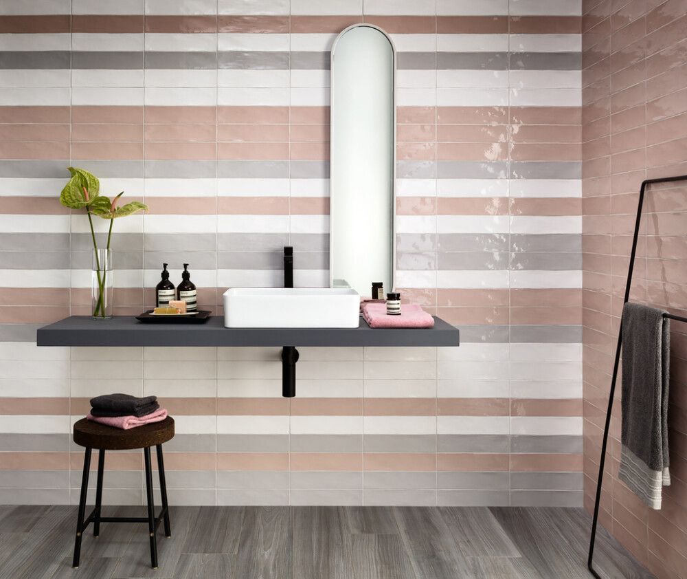 Seinälaatta Bayker Chelsea Roosa 7,5 x 30 cm