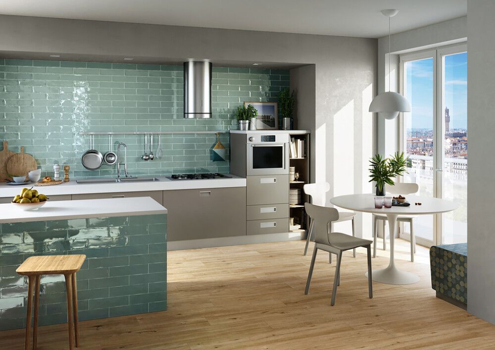 Seinälaatta Bayker Chelsea Vaaleanvihreä 7,5 x 30 cm